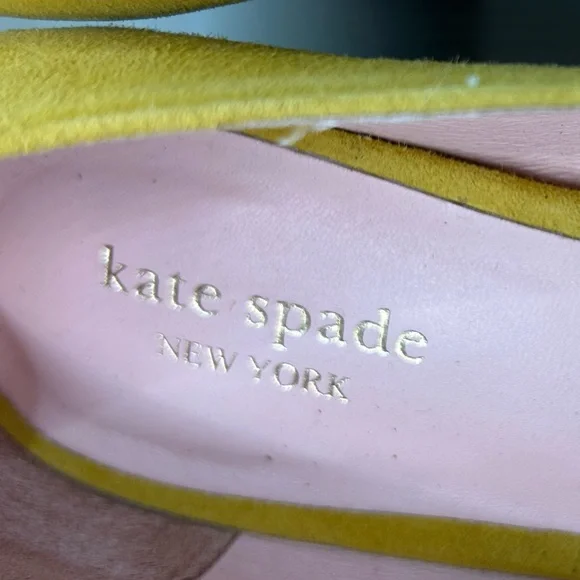 KATE SPADE NEW YORK Kylah Slip-On Pumps - Mustard Suede - Size 9 M - Picture 9 of 10